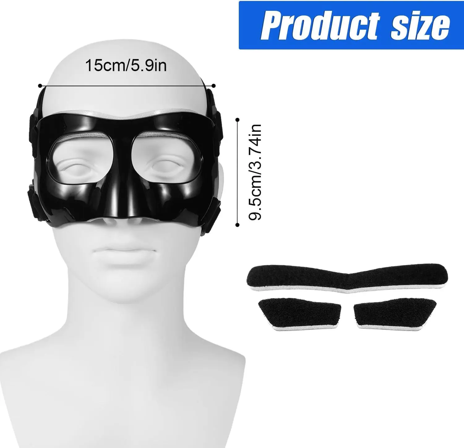 Nose Protection for Broken Nose Basketball Mask Elastic Strap Protective Facial Cover Face Mask Football Nose Guard Shield Mask