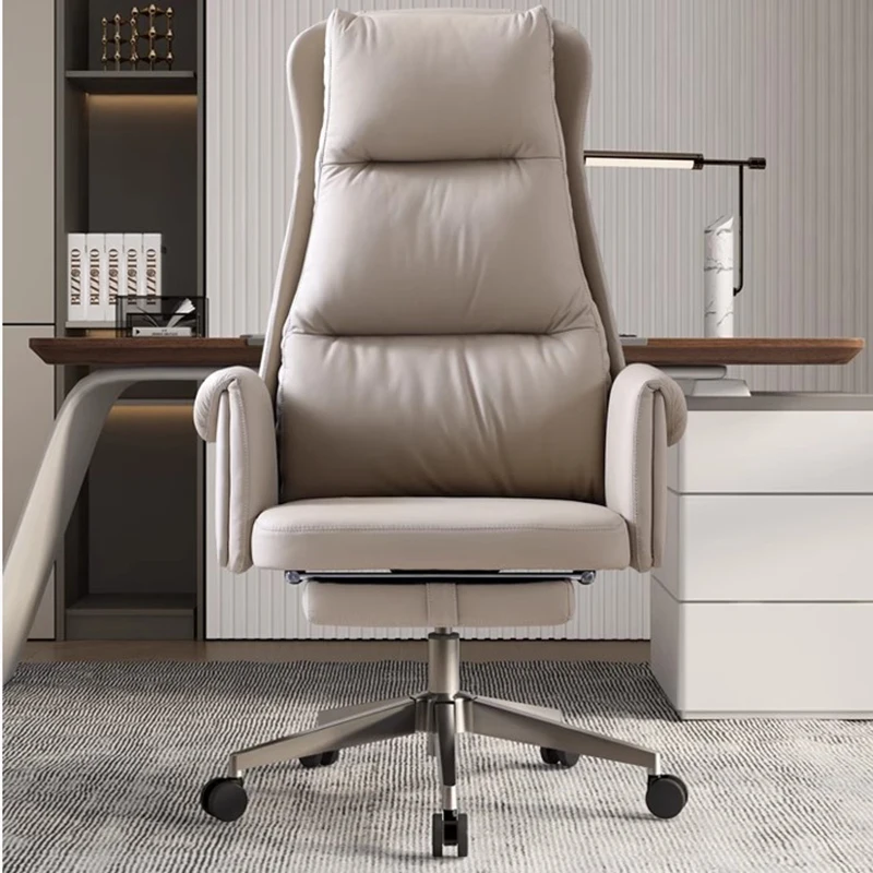 Leather Office Ergonomic Chair Swivel Accent Reading Mobile Modern Luxury Chair Rolling Nordic Meubles De Salon Office Furniture