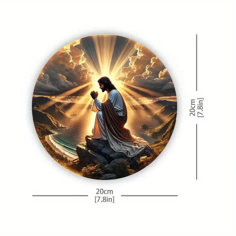 2D Flat, 2D Flat2D Flat, Room Decoration Vintage Metal Sign, Featuring Thank Lord, Praise Lord, Amen, Size 7.8inch( 20cm X 20cm)