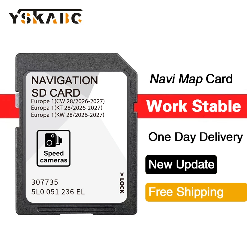 

for Skoda Octavia Superb Rapid Vehicle 32GB MIB2 Navi SD Card Update Europe Map 5L0051236EL 2026-2027 Discover Media2