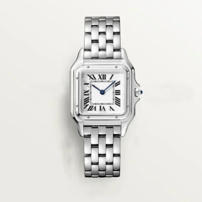 مخصص المرأة الفاخرة العلامة التجارية مربع الرومانية الهاتفي الذهب والفضة المرأة الصلب مع الماس حالة ساعات حركة الكوارتز