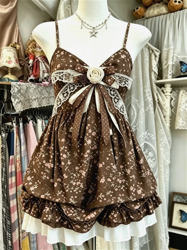 Cami Top Lace - Gaun Lolita Kawaii Gaya Jepang dengan