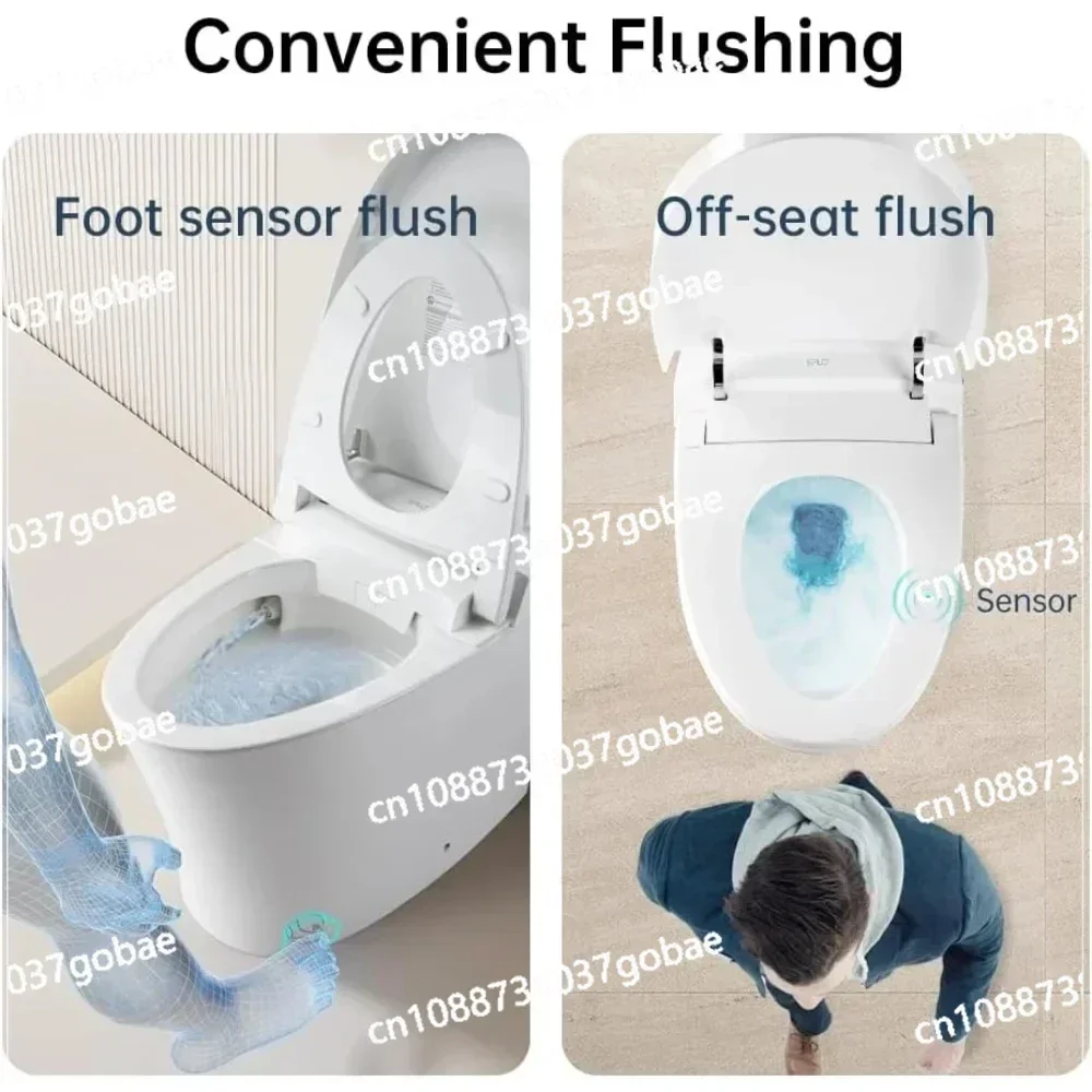 Smart Toilet,Modern Elongated Toilet with Warm Water,Dual Auto Flush,Foot Sensor Operation,Heated Bidet Seat, Heatedt Toilet