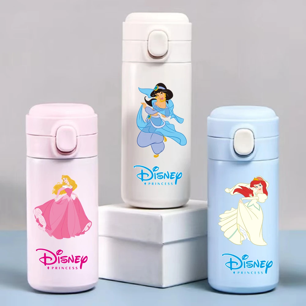 

Disney Princess Stainless Steel Water Cup Leak Proof Vacuum Thermos Cup Travel Portable Cartoon Children Drinking Cup Gift