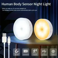 ZHIYU Motion Sensor LED Night Light USB Rechargeable For Kitchen Cabinet Wardrobe Lamp Staircase Wireless LED Closet Light