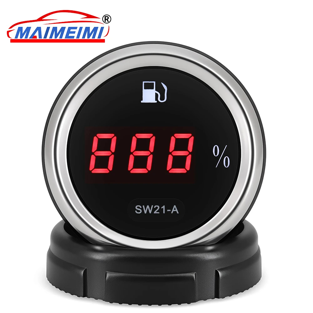 

52mm Digital Car Gauge Red backlight fuel level gauge Car digital display Meter For 12V 24V Vehicle