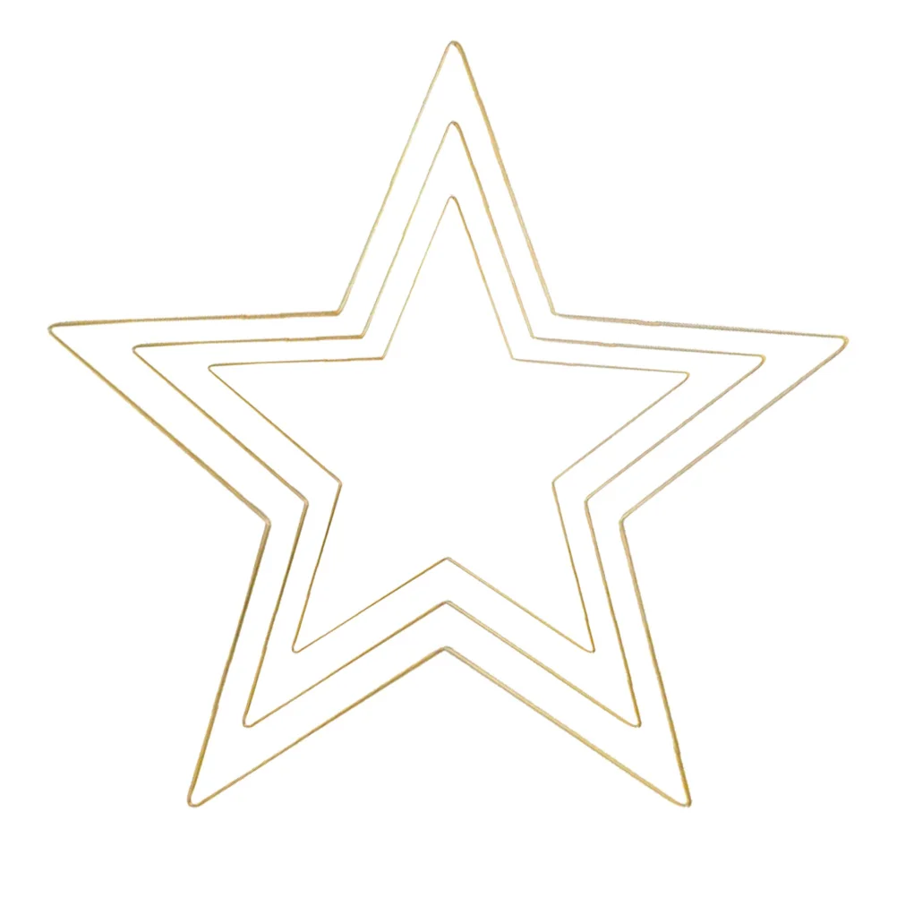 

3pcs Star Shape Metal Dream Catcher Hoop For Diy Macrame Decor, Durable Craft Accessories, Wedding Party Decoration, Macrame