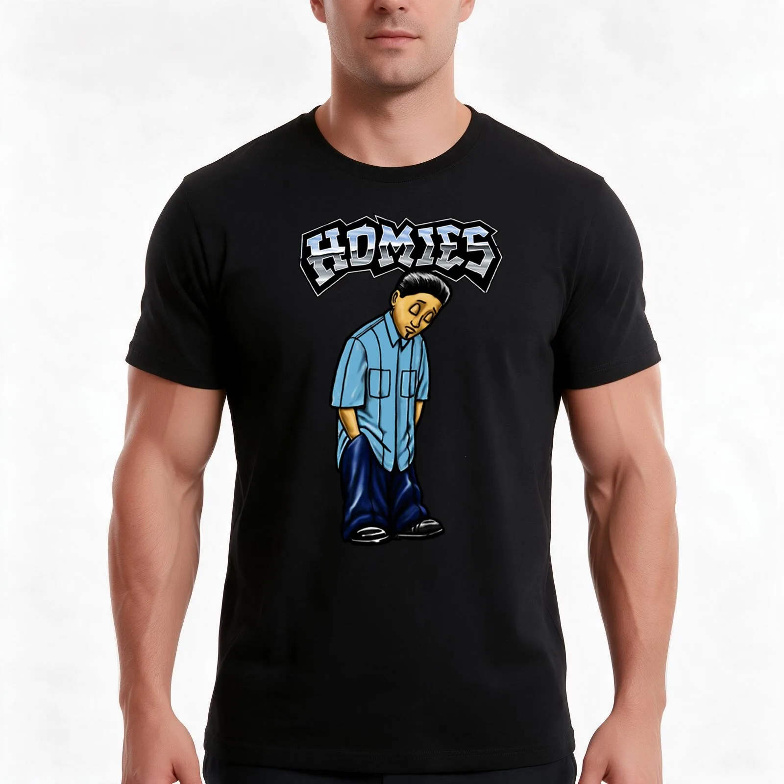 Lil homies T-Shirt, Summer Casual Cotton Tee, Oversized Streetwear Tops, Vintage Graphic Print, Loose Fit Short Sleeve