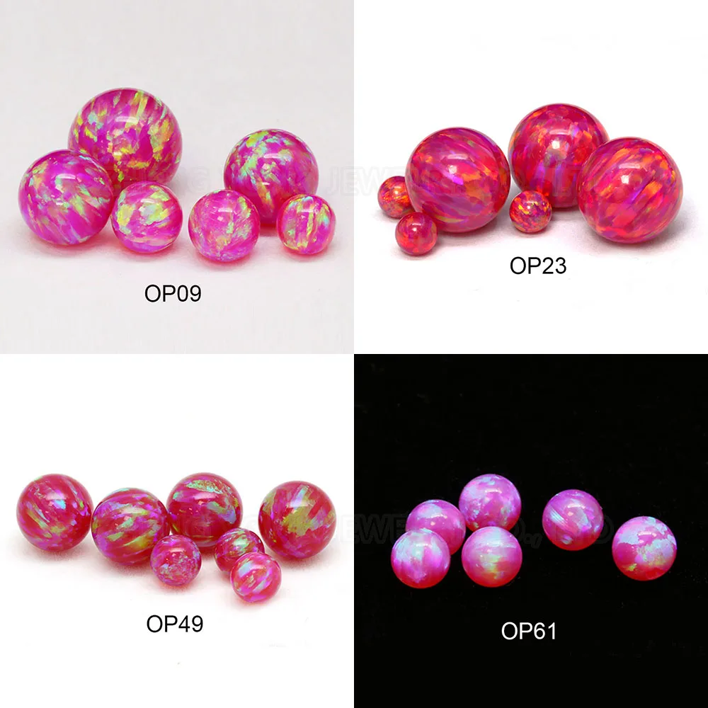 20/50pcs Magenta Color Beads for Jewelry Making 2mm--8mm Synthetic Opal Pink Purple Beads Drill Hole