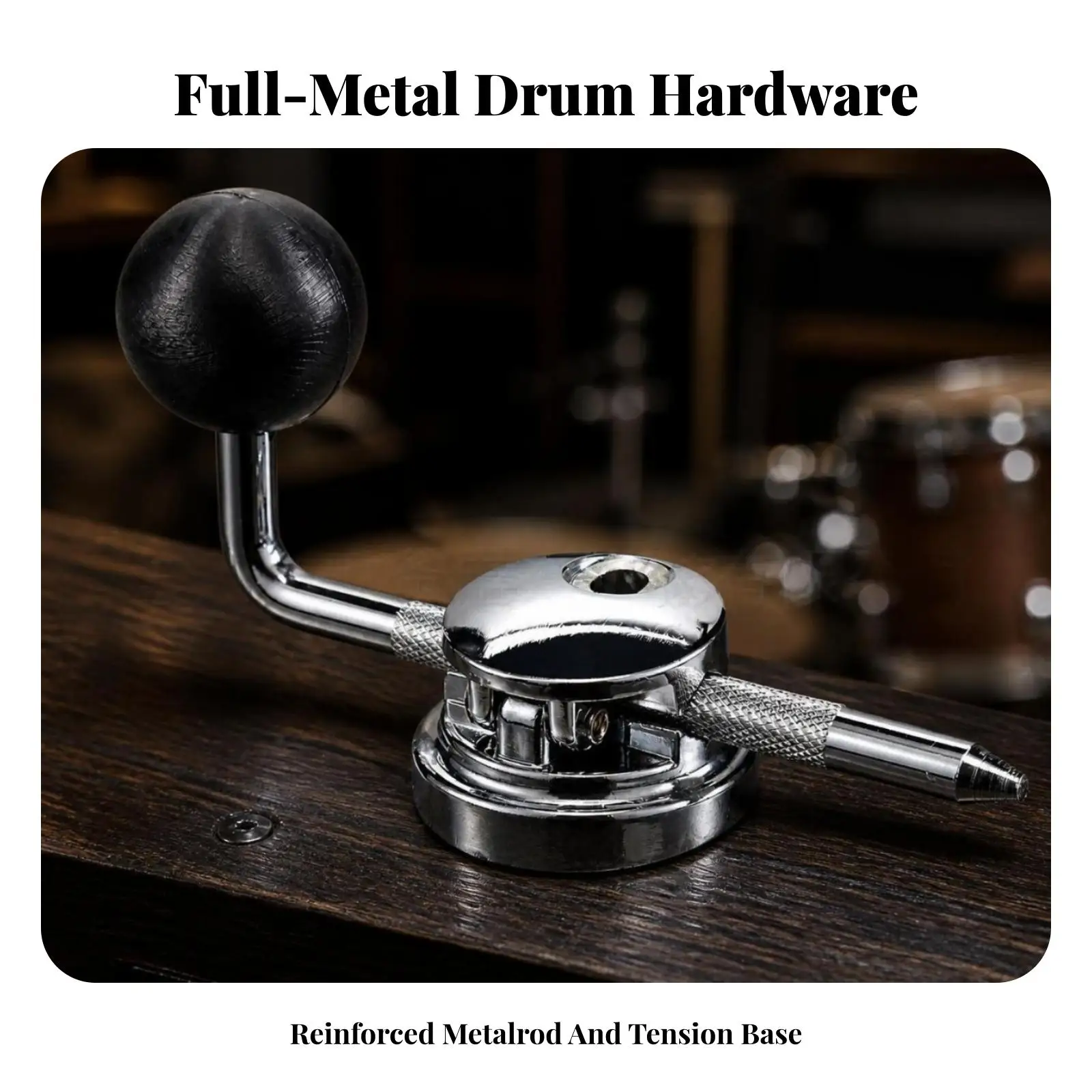 Drum Rack L Rod Connector Silver Ball Joint Adjustable Arm for Tom Drum Mounting Percussion Instrument Accessory Support