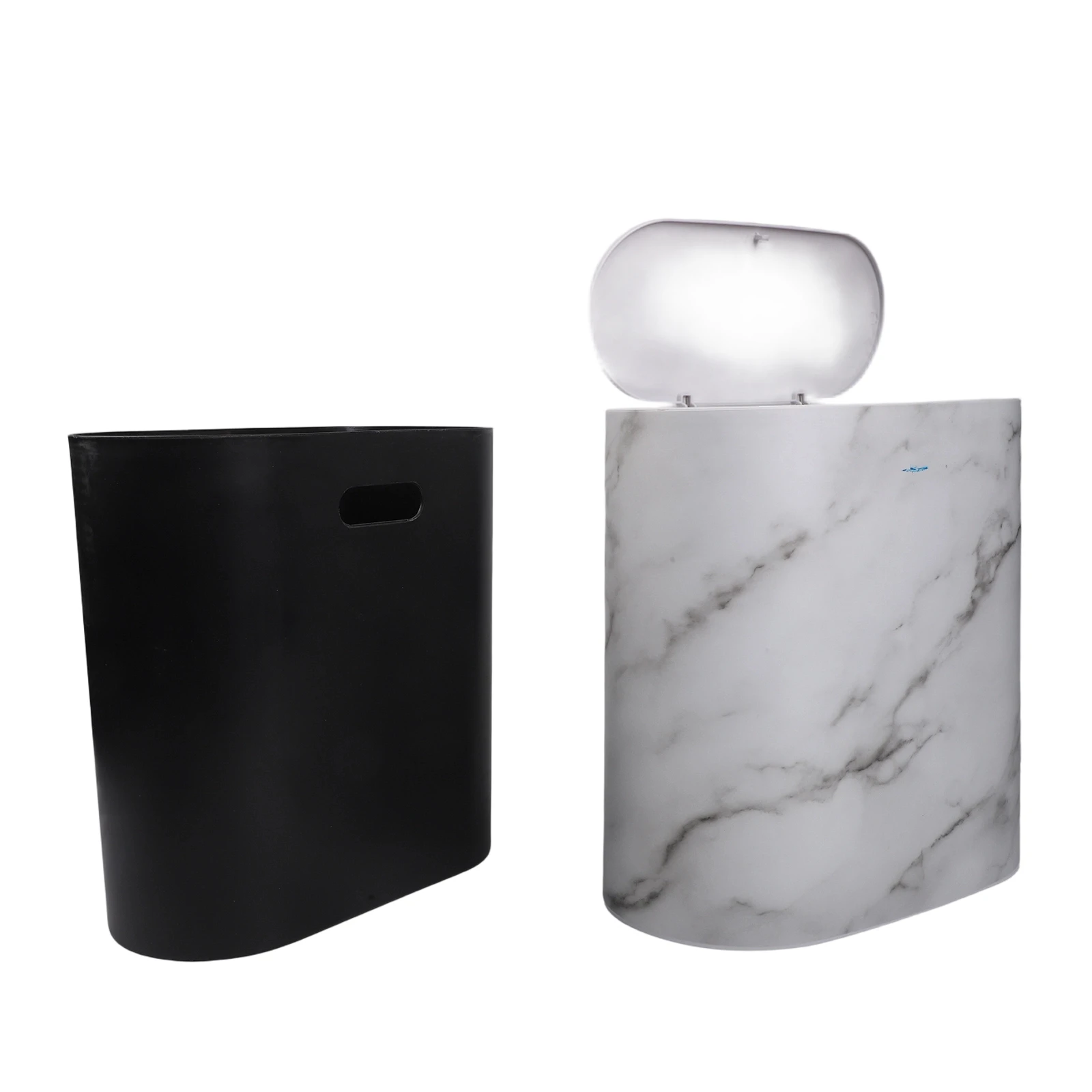 Functional Narrow Waste Bin with Lid to Maintain Fresh Environment in Damp Rooms Sturdy Design with Wide Opening