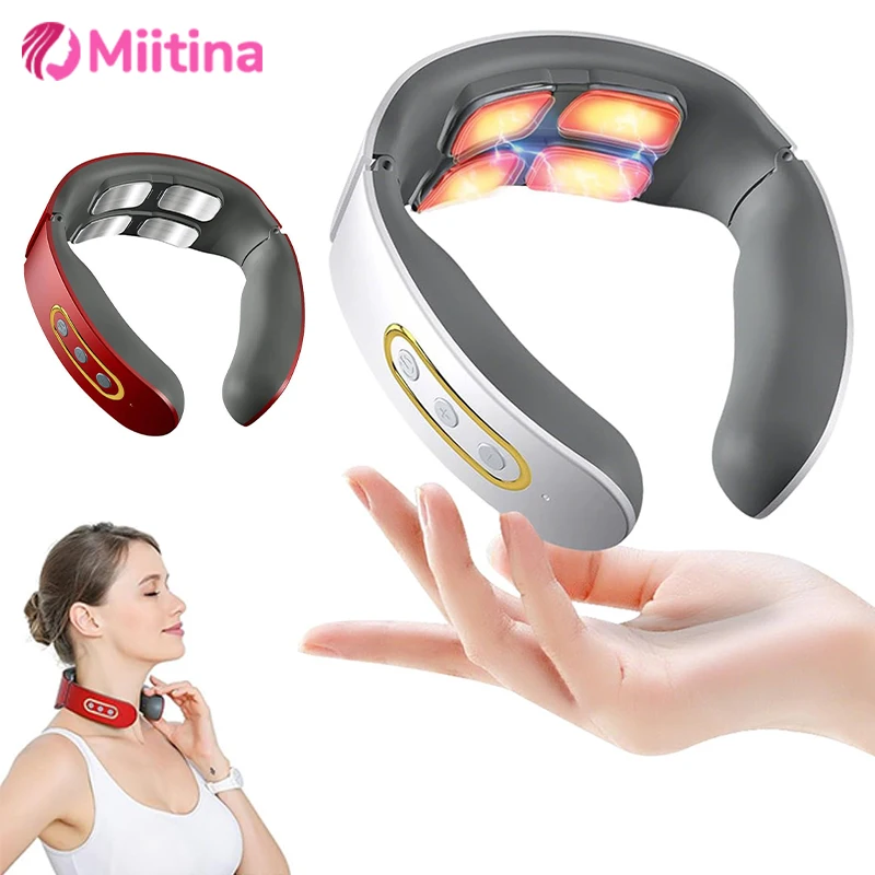 

New Electric Neck Massager TENS Pulse Rechargeable Low Frequency Pulse Cervical Smart Electric Neck Massager