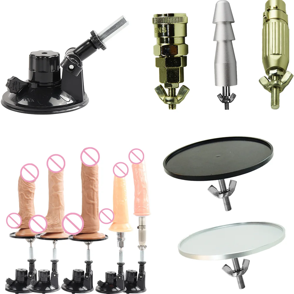 

DTSUDU Sex Machine Dildo Attachment Metal Suction Cup Adapter Vibrator 3XLR Vac-u-lock M8 Connector Dildo Sucker Adult Sex