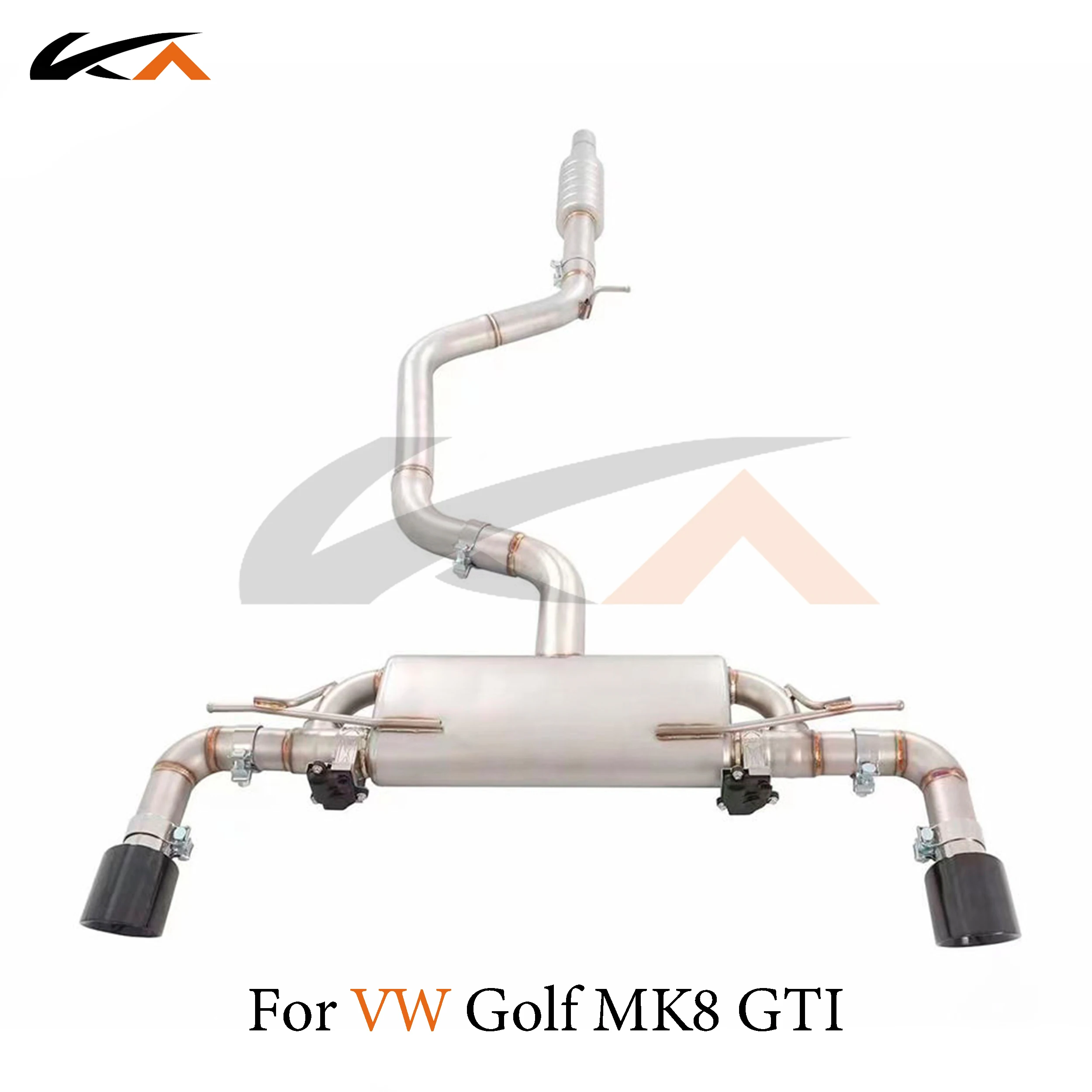 KA Tuning exhaust system stainless catback for VW Golf MK8 GTI rear section performance muffler valve