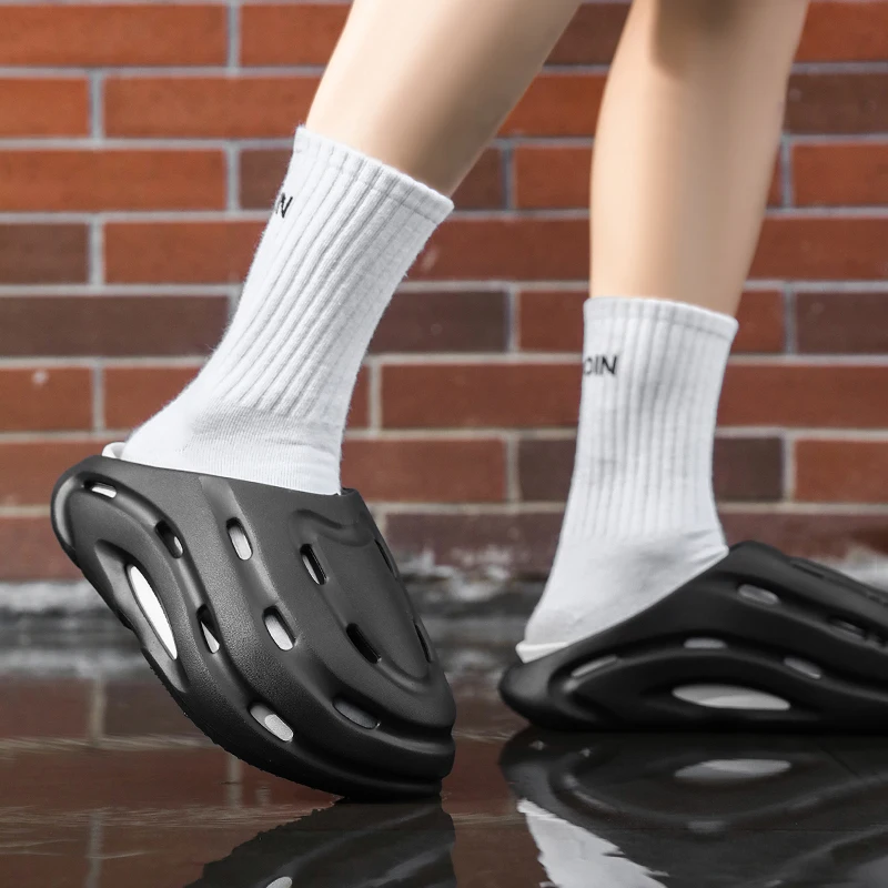 

Летние мужские тапочки, водонепроницаемые уличные сандалии-клоги, быстросохнущие пляжные тапочки, удобная домашняя обувь на платформе для мужчин