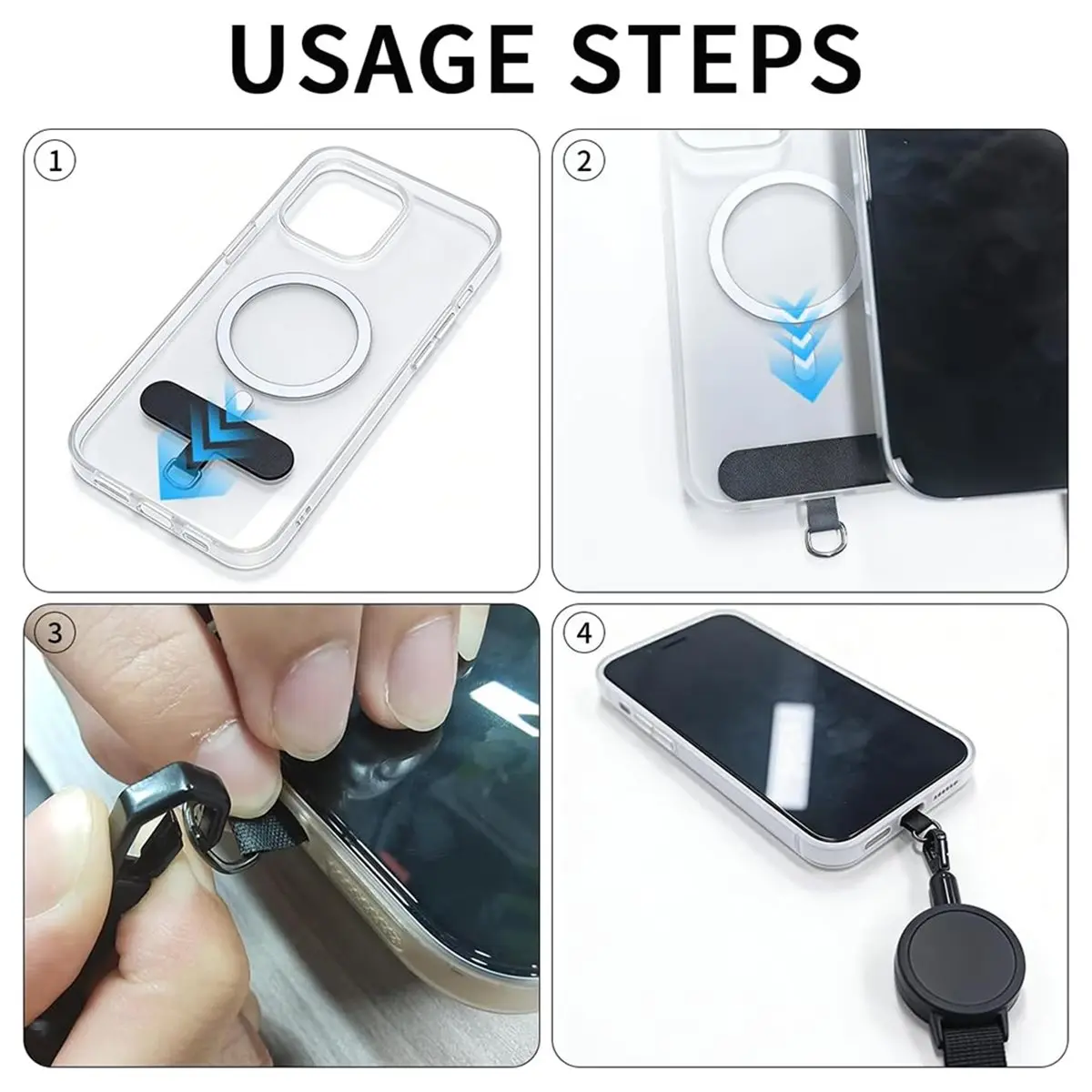 2Pack Anti Theft Phone Tether, Universal Retractable Phone Lanyard for Outdoor Skiing Hiking Climbing Fishing