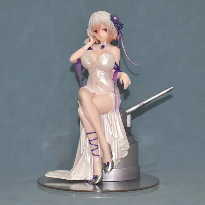 

20cm Azur Lane Game Character Hms Sirius Pure White Rose Sitting Posture Pvc Action Figures Model Beautiful Desktop Ornament Toy