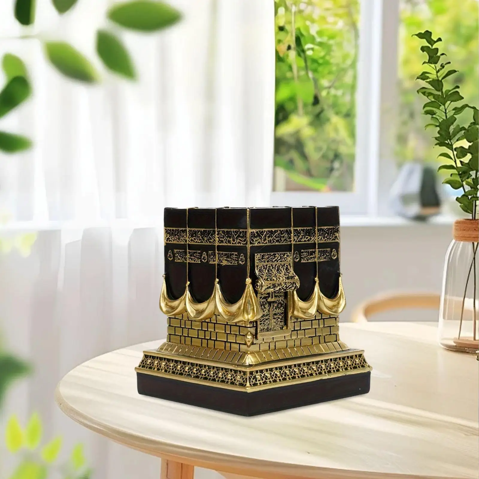 Elegant Resin Tabletop Statue Islamic Kaba Replice Model Art Decor for Living Room Table Decoration