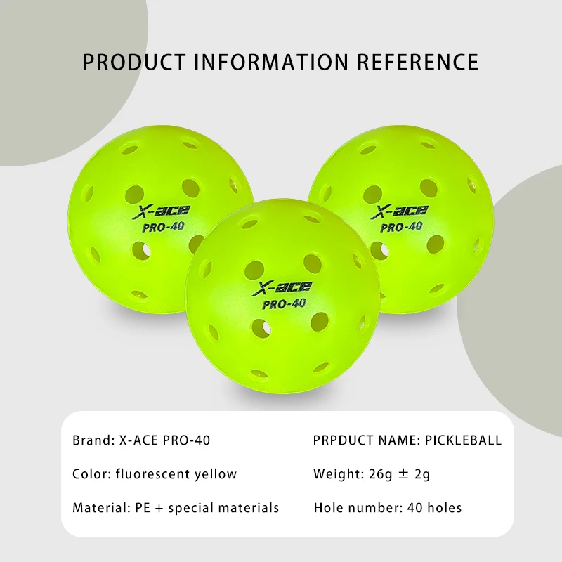 كرات X-ace 40 Pro Pickleball، 40 قطعة، 40 فتحة كرات مخلل، تدريب احترافي سلس، كرات مخلل خضراء عالية الوضوح #4