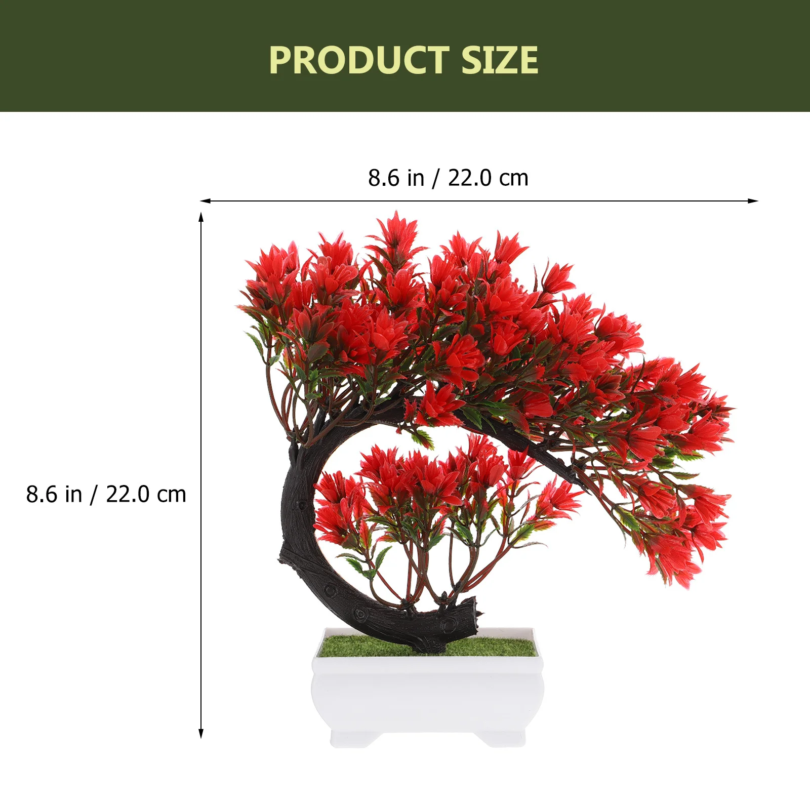 

Artificial Green Potted Plant Fake Bonsai Indoor Plastic Mini Long Lasting Easy Maintain Decor Ornament Artificial Flower Tree