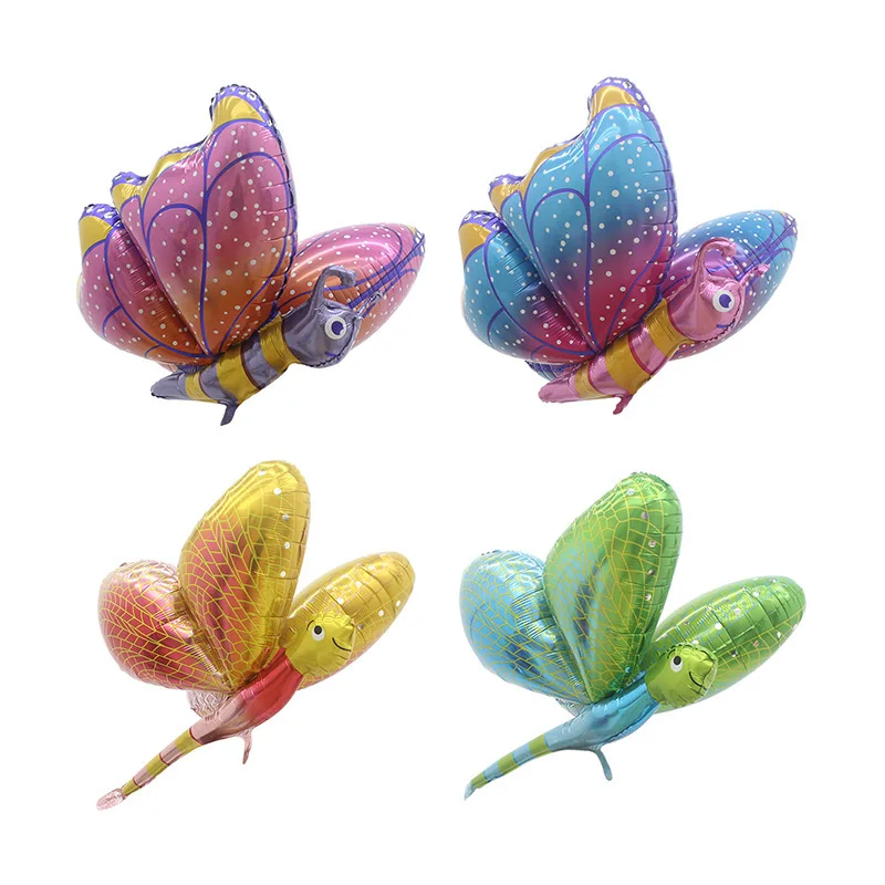 

4D Butterfly Dragonfly Aluminum Film Floating Air Theme Large Three-dimensional Rechargeable Helium Birthday Party Decoration