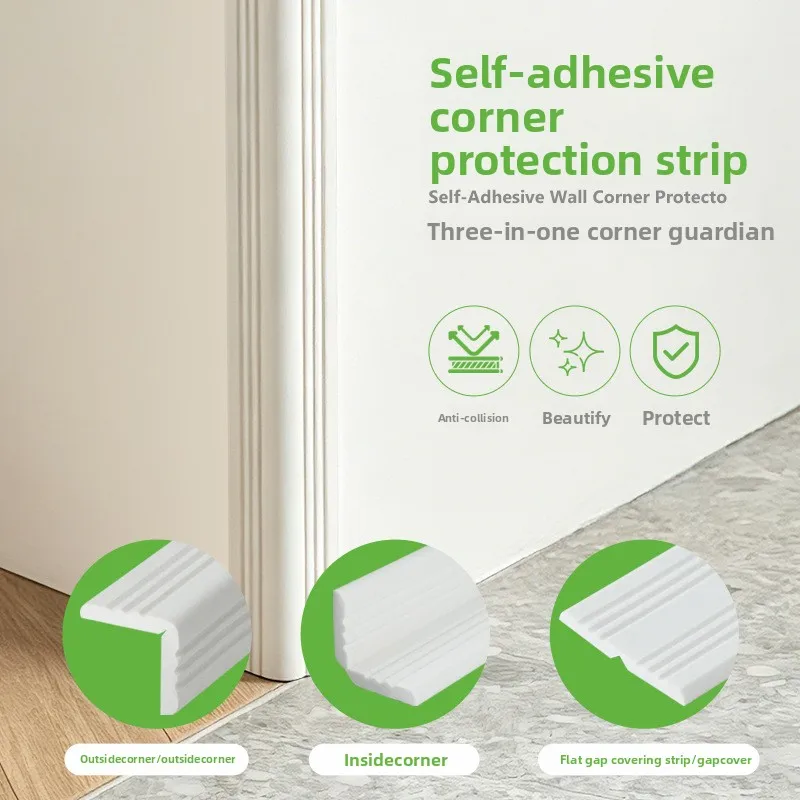 5M EVA Self-Adhesive Wall Corner Anti-Collision Guard Strip Baby Safety Furniture Corners Protector Bumper Tape DIY Edging Trim