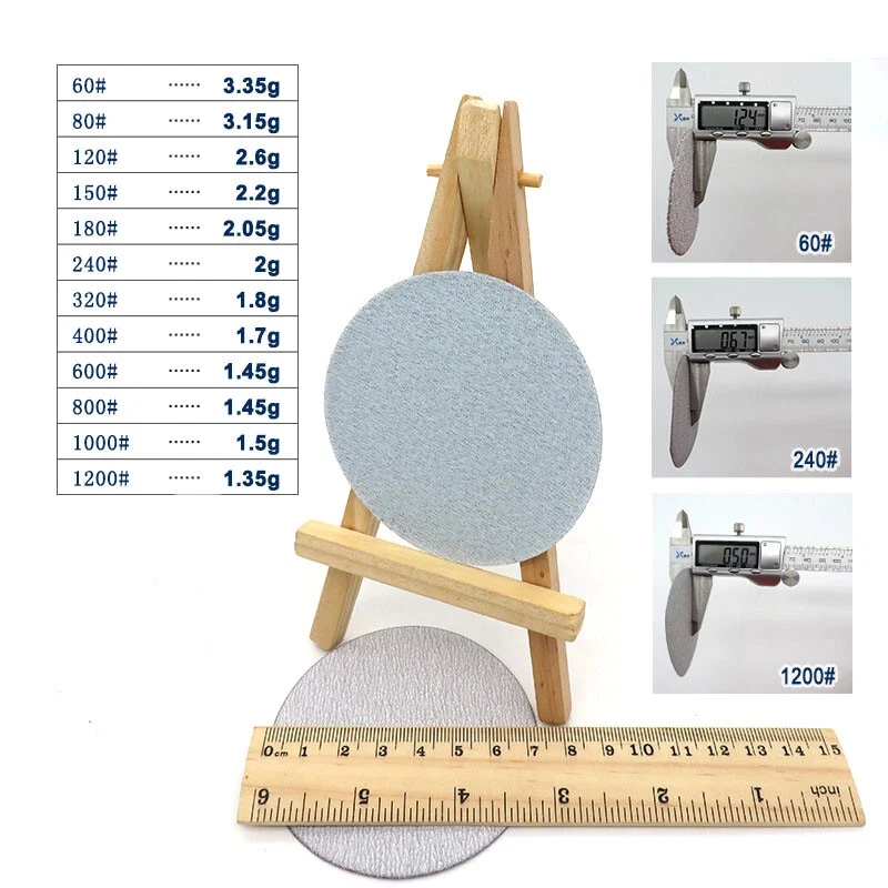 Dry Sanding Discs 3 Inch(75mm) 60~1200Grit White Aluminum Oxide Hook&Loop Sandpaper Pad For Woodturning Polishing Accessories