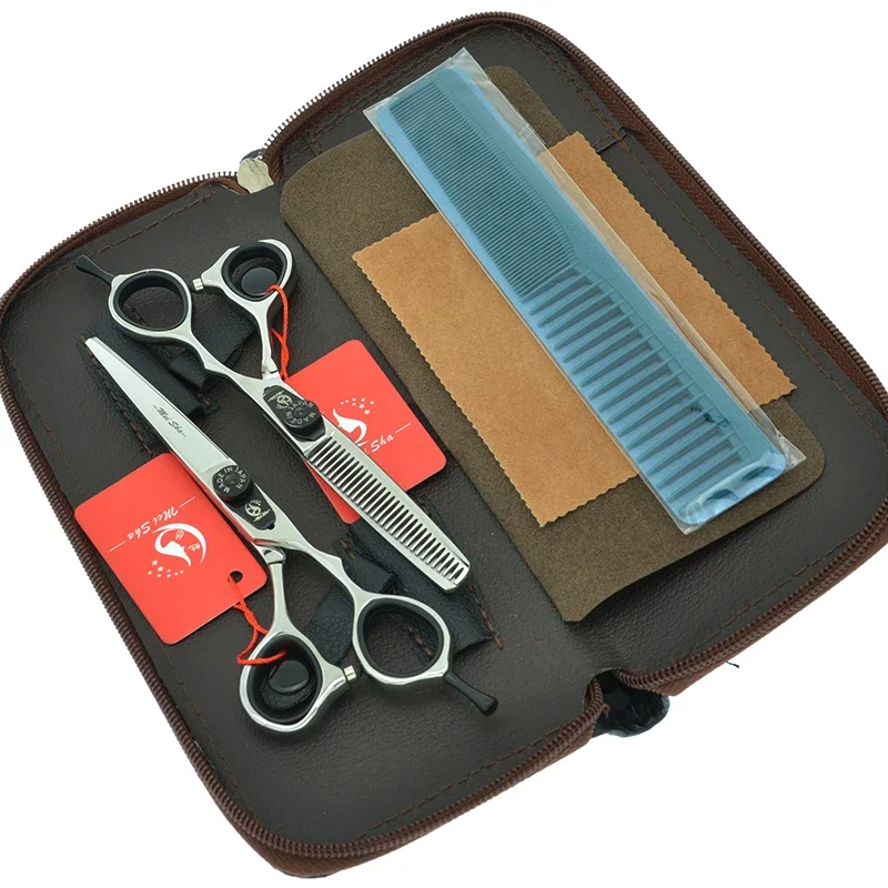 

5.5" 6.0" Hairdresser's Shears Kit Japanese Steel Hair Cutting Scissors for Barber Salon Hair Styling Thinning Tesouras A0082A