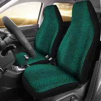 Teal and Black Reptile Lizard Snake Skin Scales Pattern Car Seat Covers Set Protectors Universal Fit For Car and SUV Bucket Seat