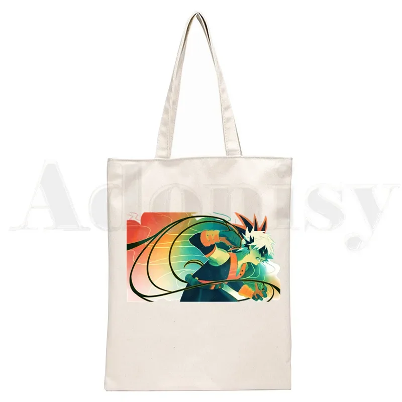 Boku No Anime My Hero Academia Bakugou Katsuki Graphic Cartoon Print Shopping Bags Girls Fashion Casual Pacakge Hand Bag