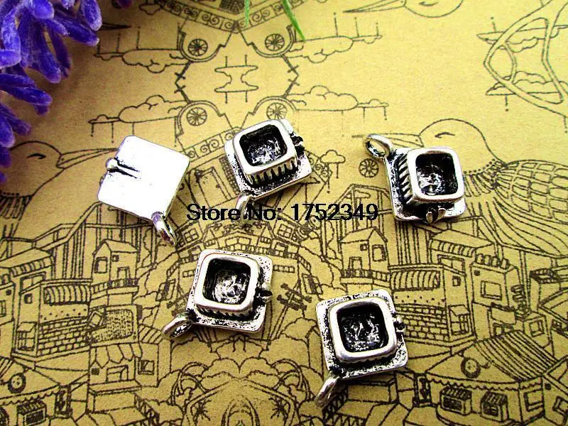 125pcs/lot- Antique Tibetan Silver Graduation Cap Charms Pendants 17x13x4mm