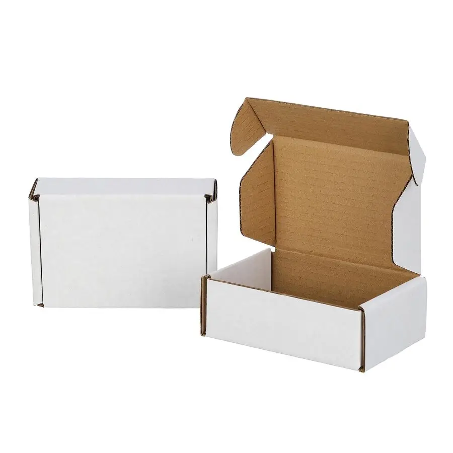 

Pack 6x4x2 inches Small Shipping Boxes, Kraft Corrugated Cardboard Boxes for Mailing Packing, White