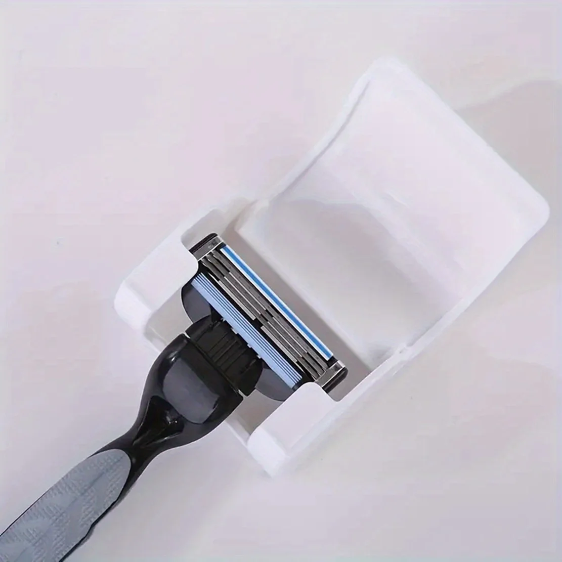 Wasserdichter und staubdichter selbstklebender Rasiererhalter zur Wandmontage im Badezimmer für die Dusche, Hakenständer, Gillette-Rasierer, Rasierhalter – Detail 5