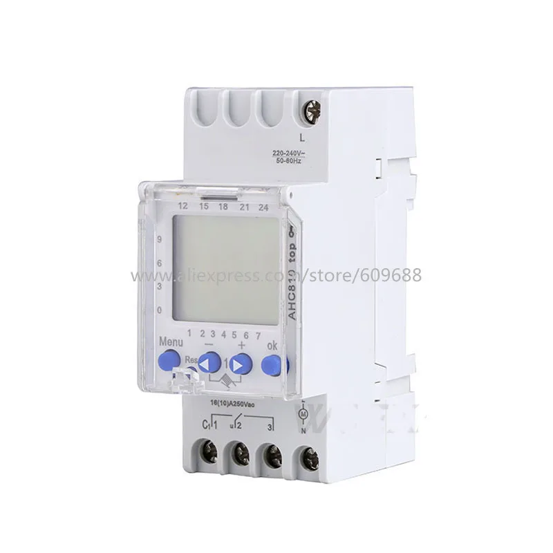 Program Automatic DIN Rail LCD Display Digital Timer Switch AHC808 AHC811 AHC812 AHC822 AHC810 AHC8A AHC840