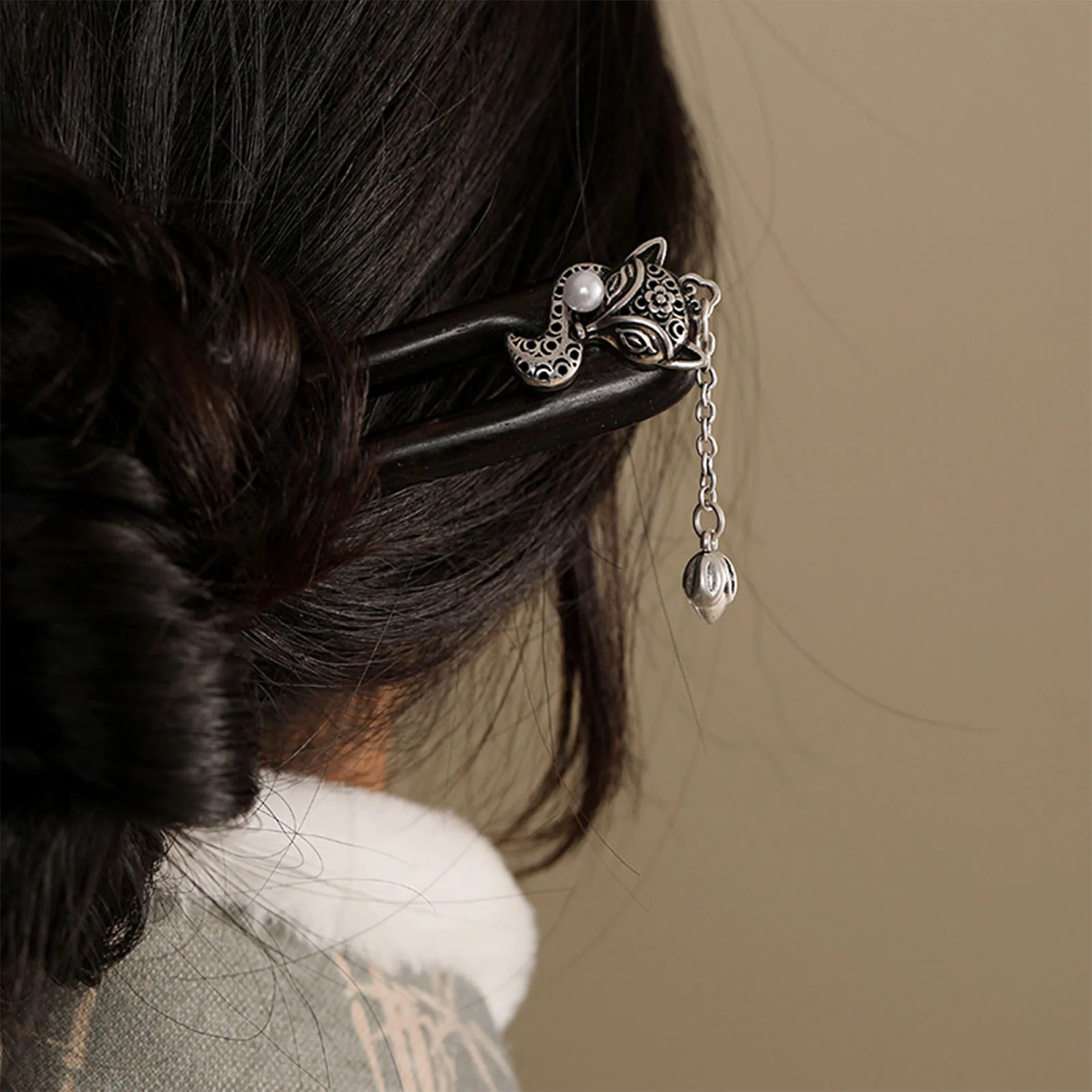 Chinese Hairpin Sticks Carving Sandalwood Step Shake Vintage Hanfu Dress Hair Forks Jewelry Plum Blossom Shaped Hair Accessories