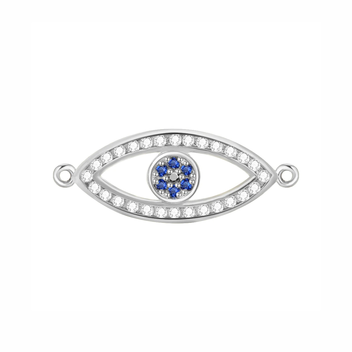 AAA Cubic Zirconia Crystal Blue Bar Charm Connector 2024 New Fashion Multicolor CZ Stones Gold-plated Brass Jewelry Makings DIY