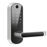 Single tongue wooden door smart door lock graffiti fingerprint lock