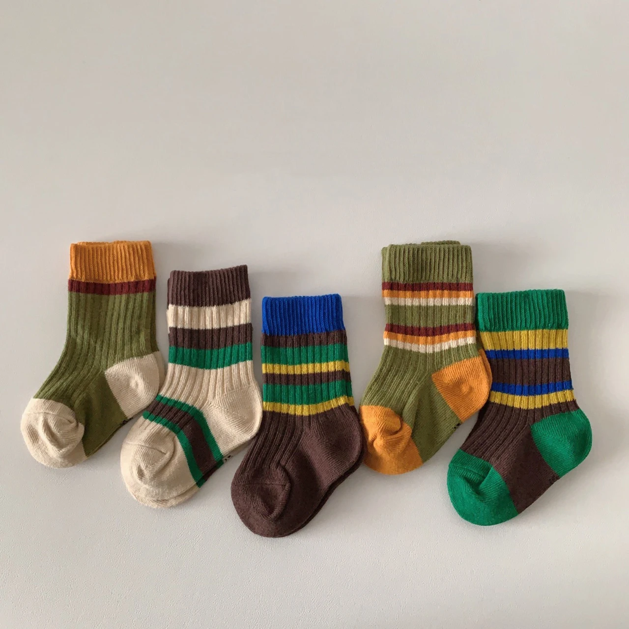 

Fashion Striped Cotton Socks for Children Middle Tube Sock Spring Autumn Baby Footwear Patchwork Boys Kids Sports Sock 0-3Year