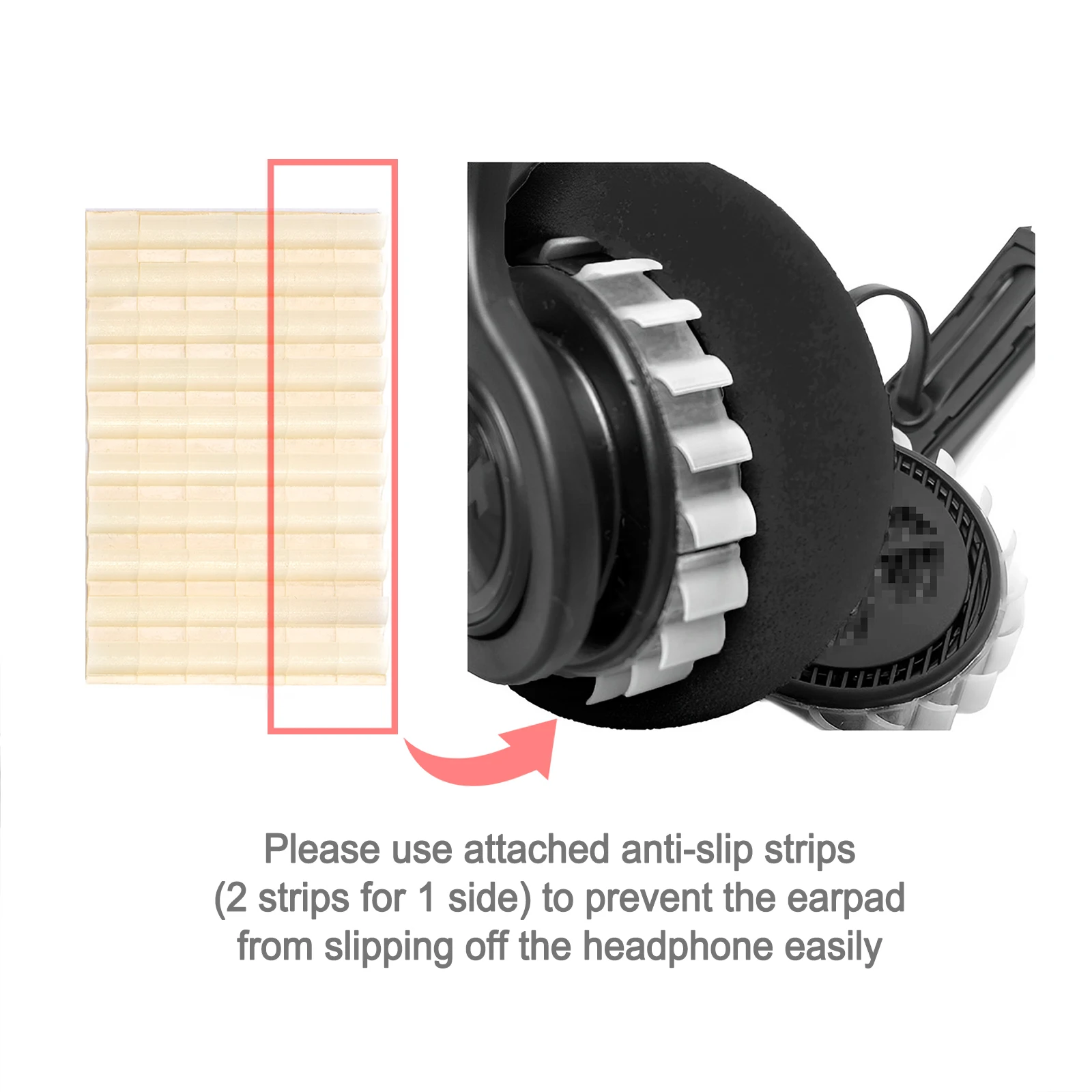 وسائد أذن مربعة من الإسفنج، وسائد أذن من الإسفنج عالي الكثافة لسماعات JLAB Rewind، Rewind 2 اللاسلكية الرجعية - أسود