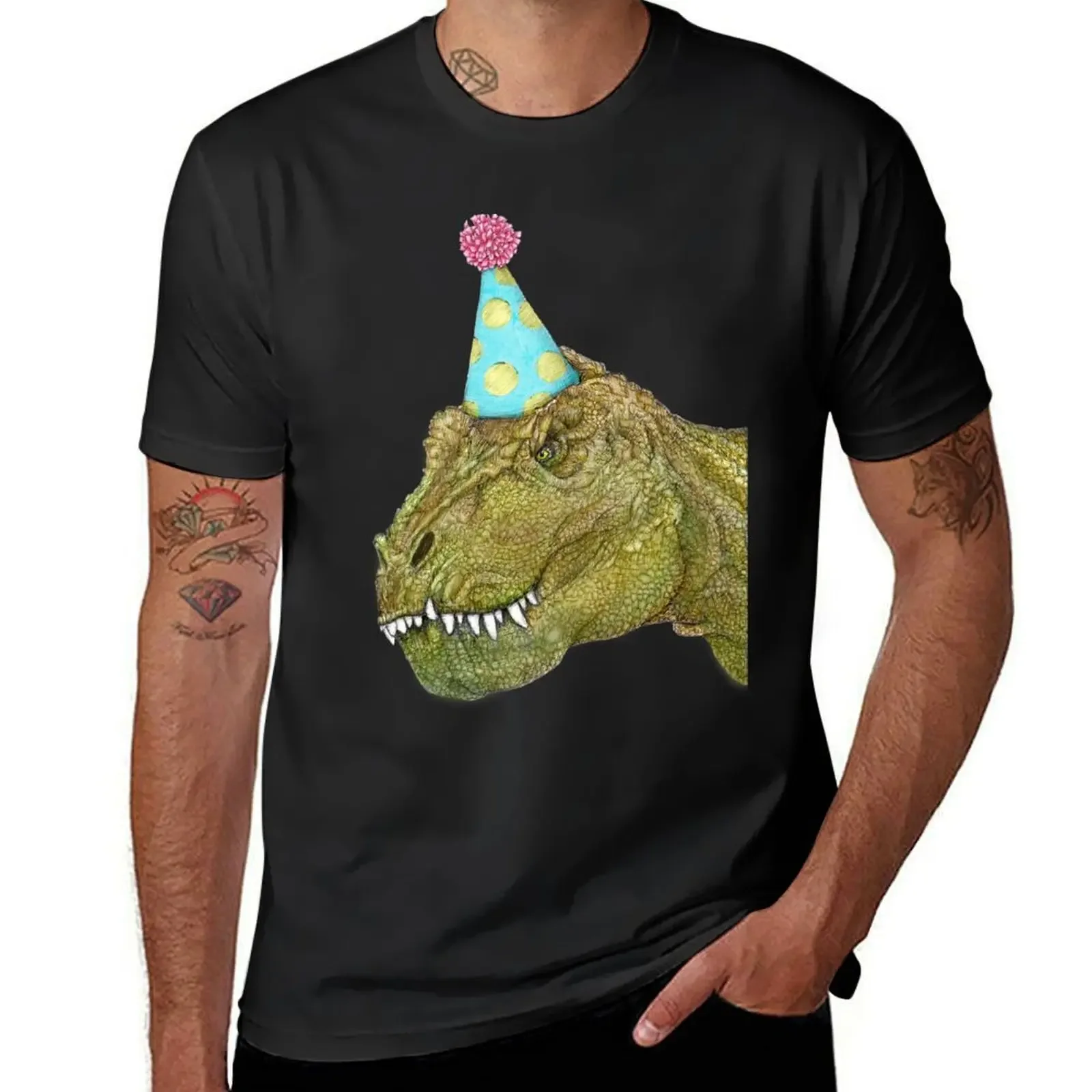 

Party Dinosaur T-Shirt animal prinfor boys cute clothes mens graphic t-shirts anime