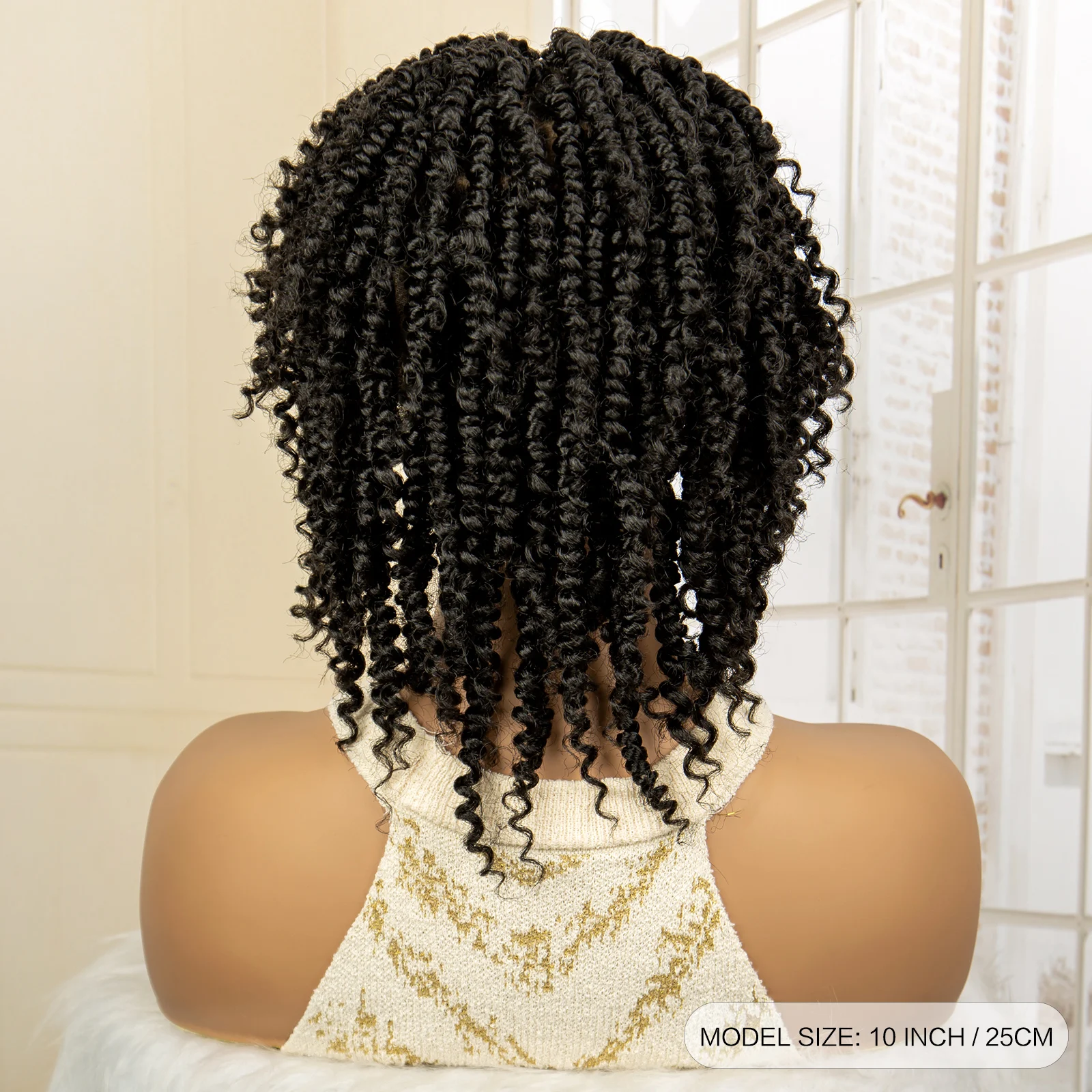 Synthetic Full Lace Bob Knotless Box Braided Wigs Short Twist Braids Wig for Black Women with Baby Hair Handmade Braiding Wigs