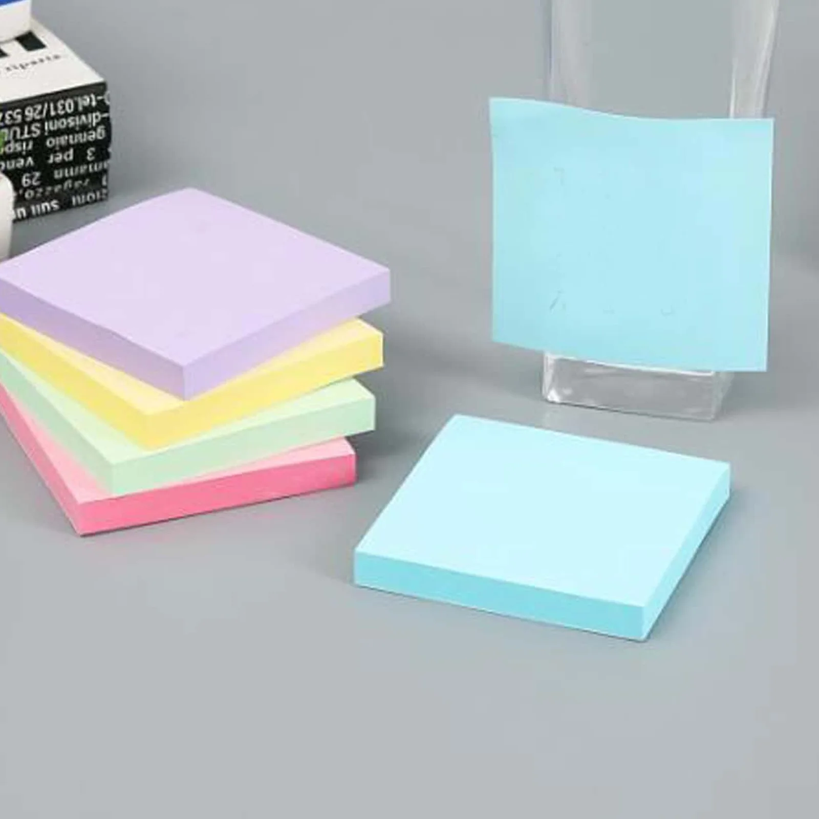 Morandi-Farbige Quadratische Haftnotizen (7,5cm), Selbstklebende Notizblöcke, Unverzichtbar für Büro, Schule & Haushaltsorganisation – Detail 6