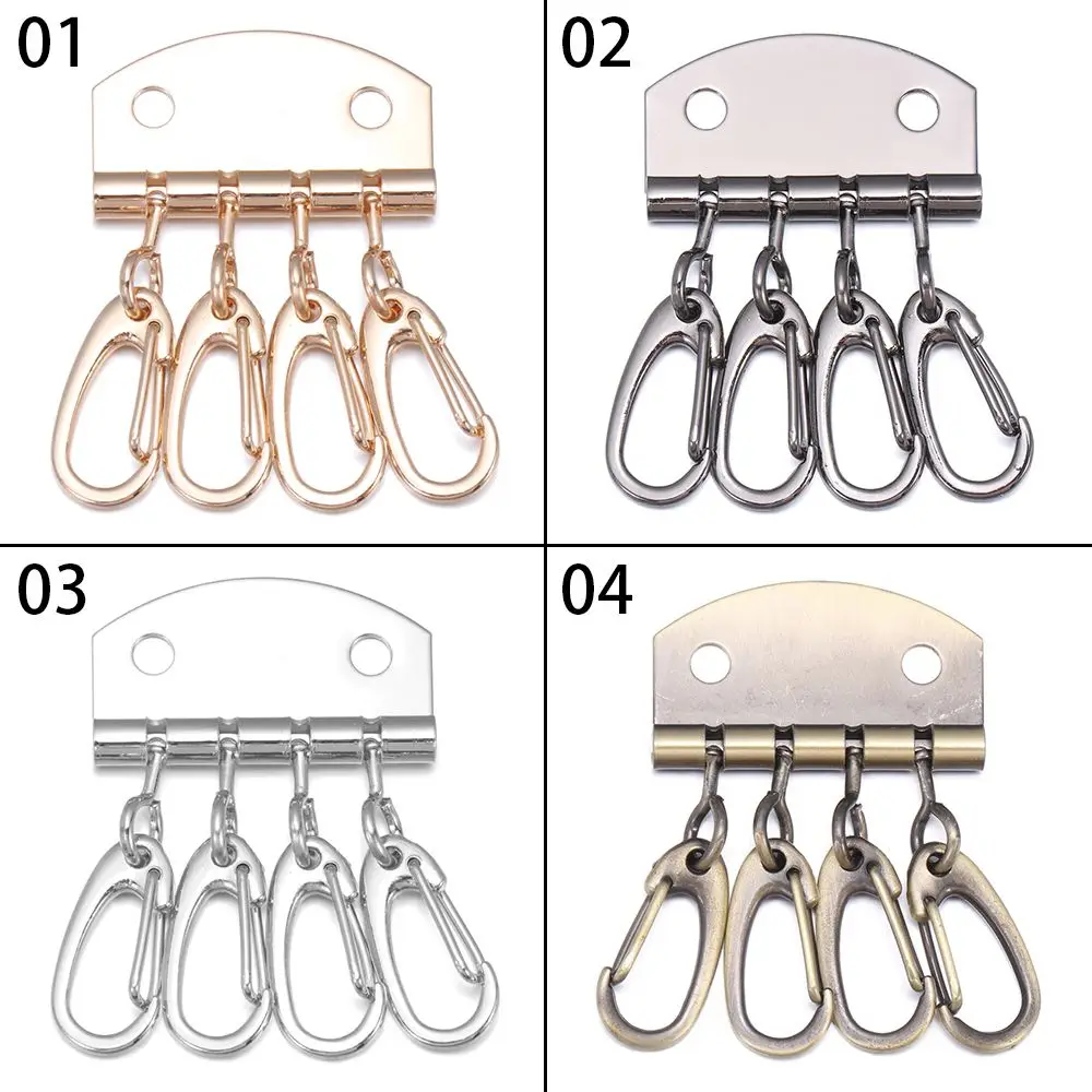 4Pcs portachiavi fai da te portachiavi in pelle di metallo Craft Row Rivet Hook portachiavi Patchwork fibbie per borse in pelle accessori per cucire