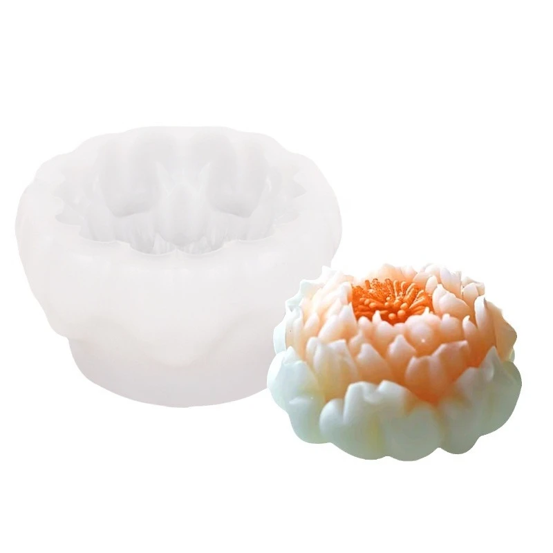 3D Lotus Rose Hibiskus Kerze Form DIY Blume Kerze Seife Gips Handwerk Silikon Form Schokolade Backen Werkzeug Valentinstag Geschenk