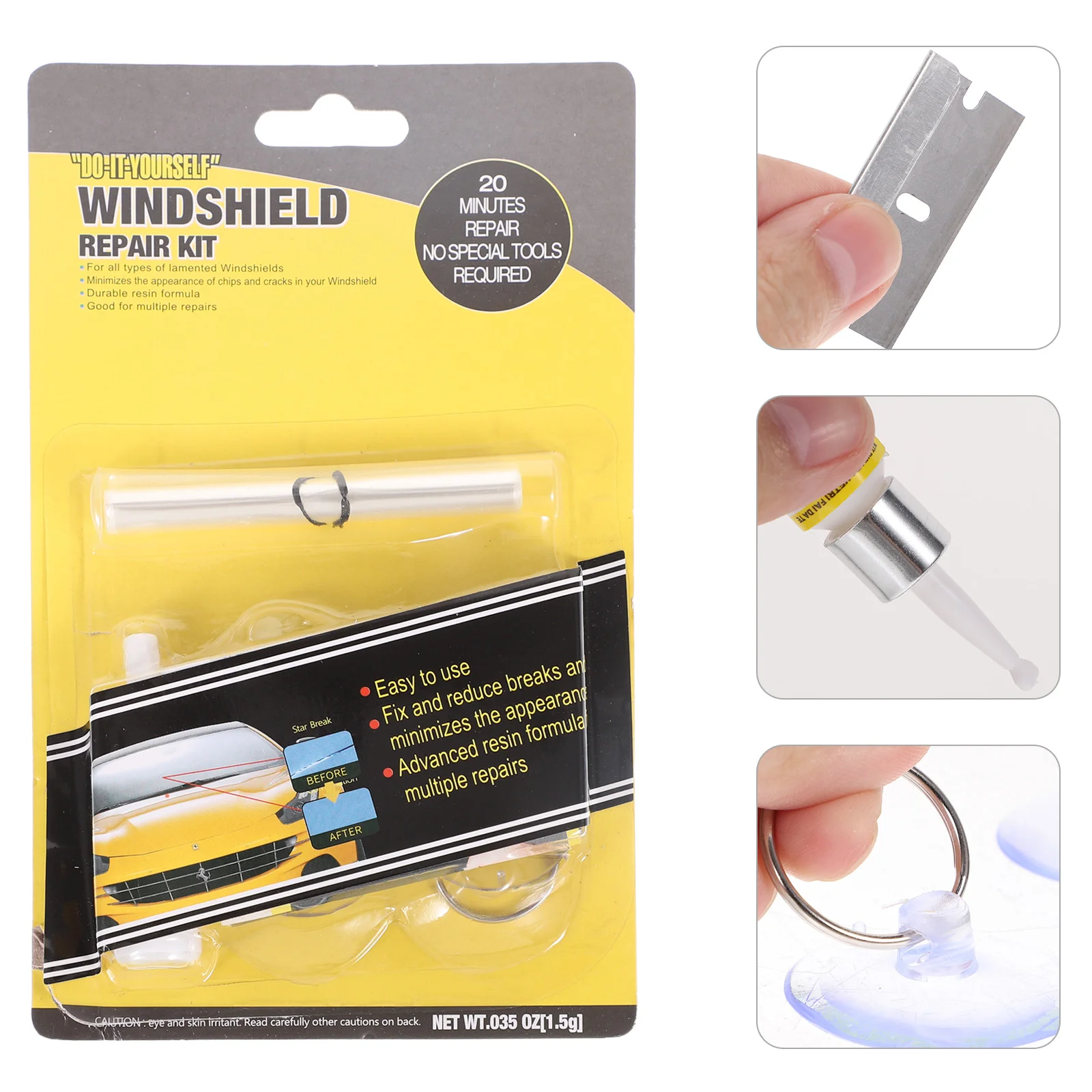 

Glass Repair Kit Chip Windshield Crack for Long Cracks Car Cracked Window Chipped