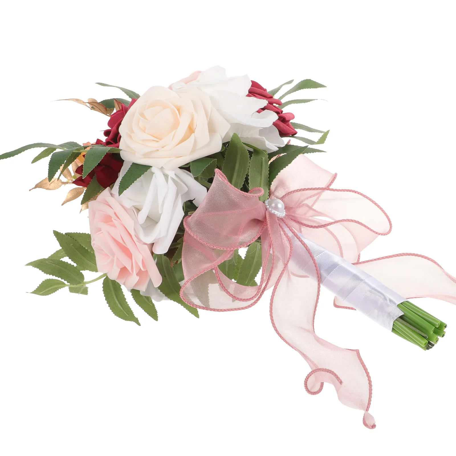 Bridesmaid Bouquet Wedding Artificial Flowers Plastic Realistic Simulation Flowers Reception Table Centerpieces Party
