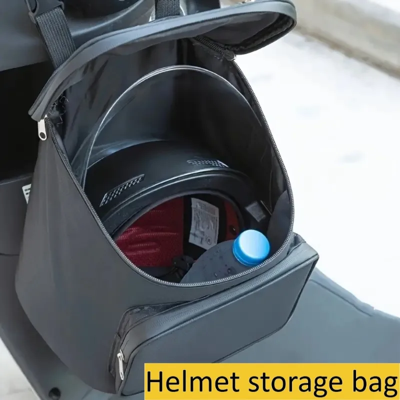 

Черная сумка для мотоцикла, скутера и велосипеда + белая сумка для хранения — большая вместимость для хранения шлема