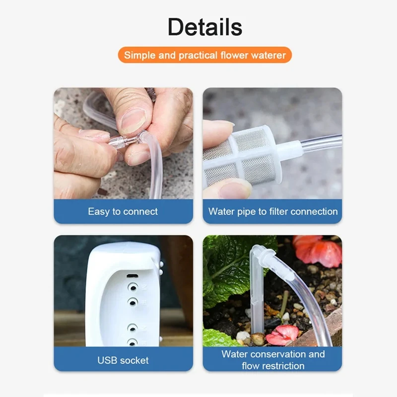 Wifi Smart Garden Irrigation Controller Plant Automatic Drip Irrigation System Kit Mobile Phone Control(20M 30Pot) Easy Install