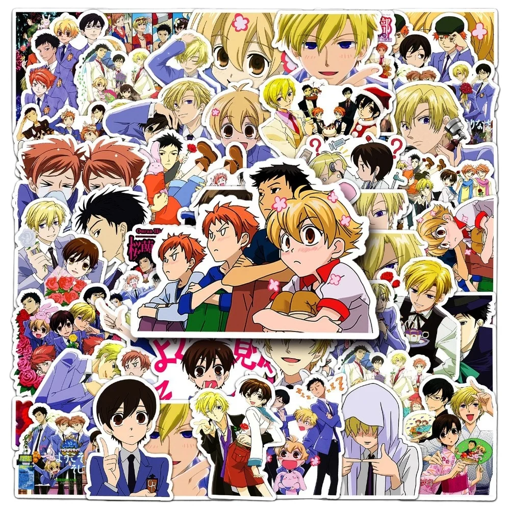 50 Uds Anime Ouran High School Host Club pegatinas impermeables Manga cartón lindo caso cuaderno decoraciones regalo de moda