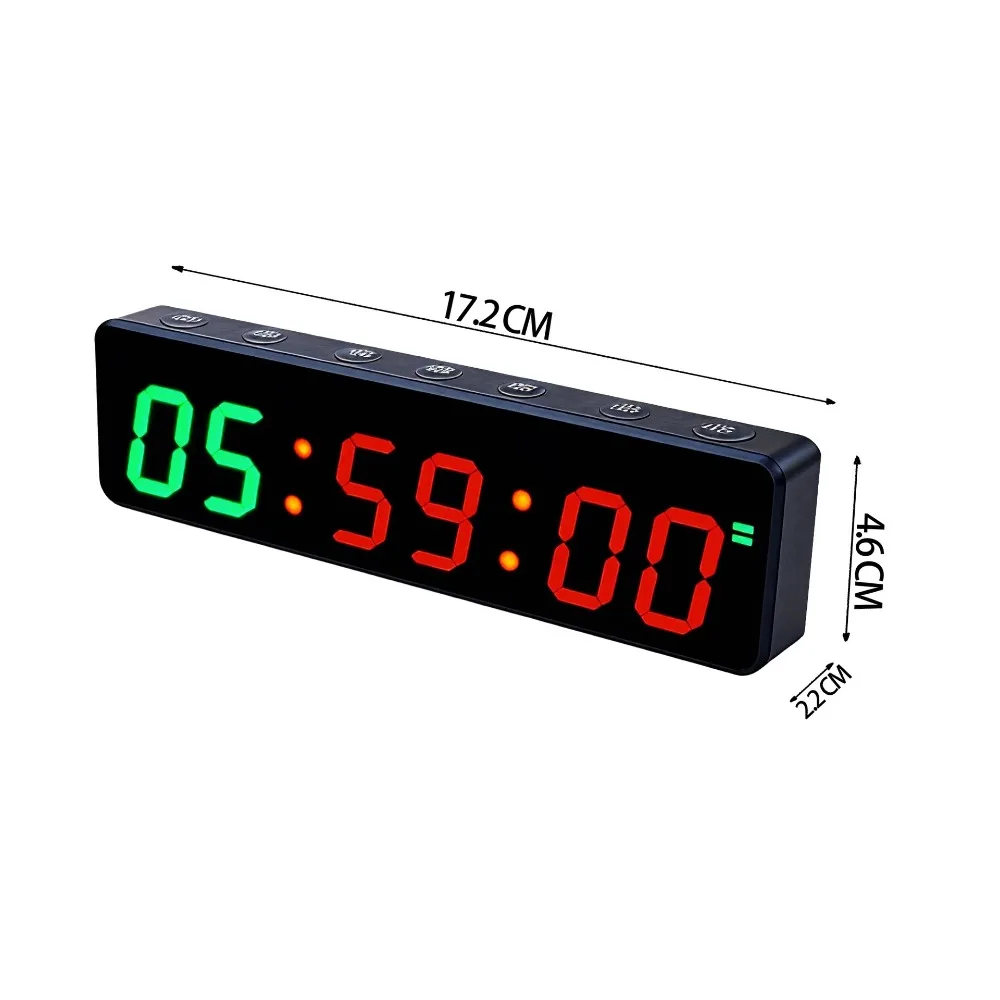 Rechargeable Gym Timer Portable with Magnetic Back Mini Gym Timer USB‑C Countdown/up Fitness Timer Training